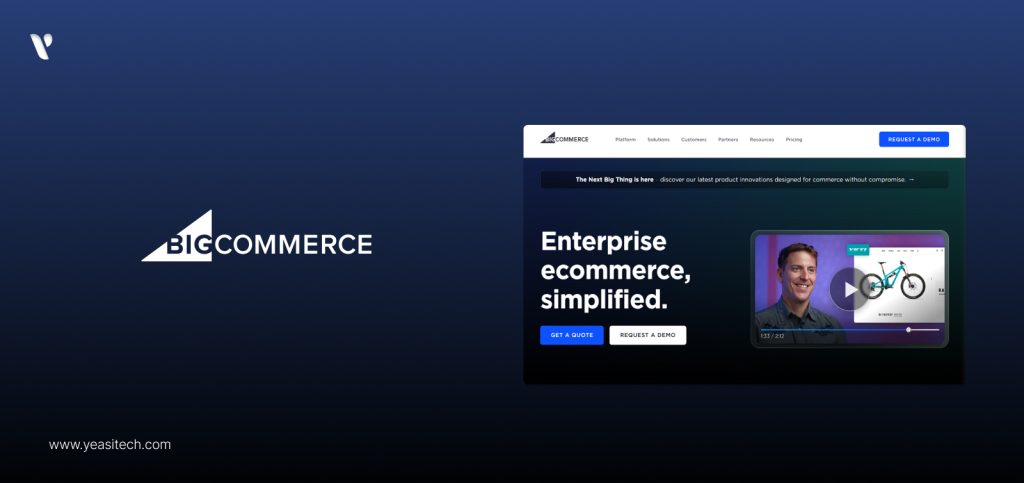 this image shows big commerce platform